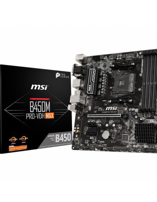 Motherboard MSI B450M PRO-VDH MAX (AM4, AMD, B450, DDR4, USB3.2, SATA3)